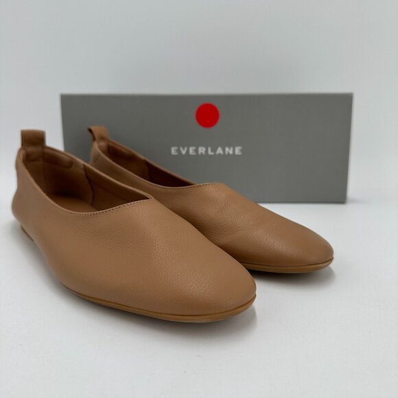 Everlane The Italian Leather Day Glove Flats in Caramel size 8.5 Women's Career - Picture 2 of 4